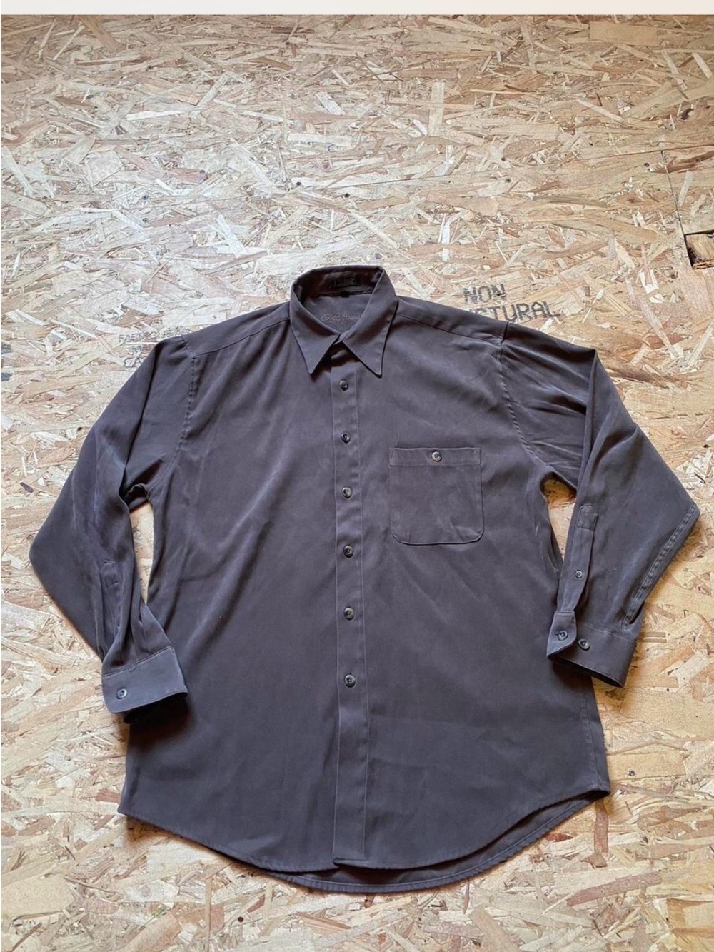 Men's Long-Sleeve Christian Dumas Dress Shirt - Dark Charcoal
